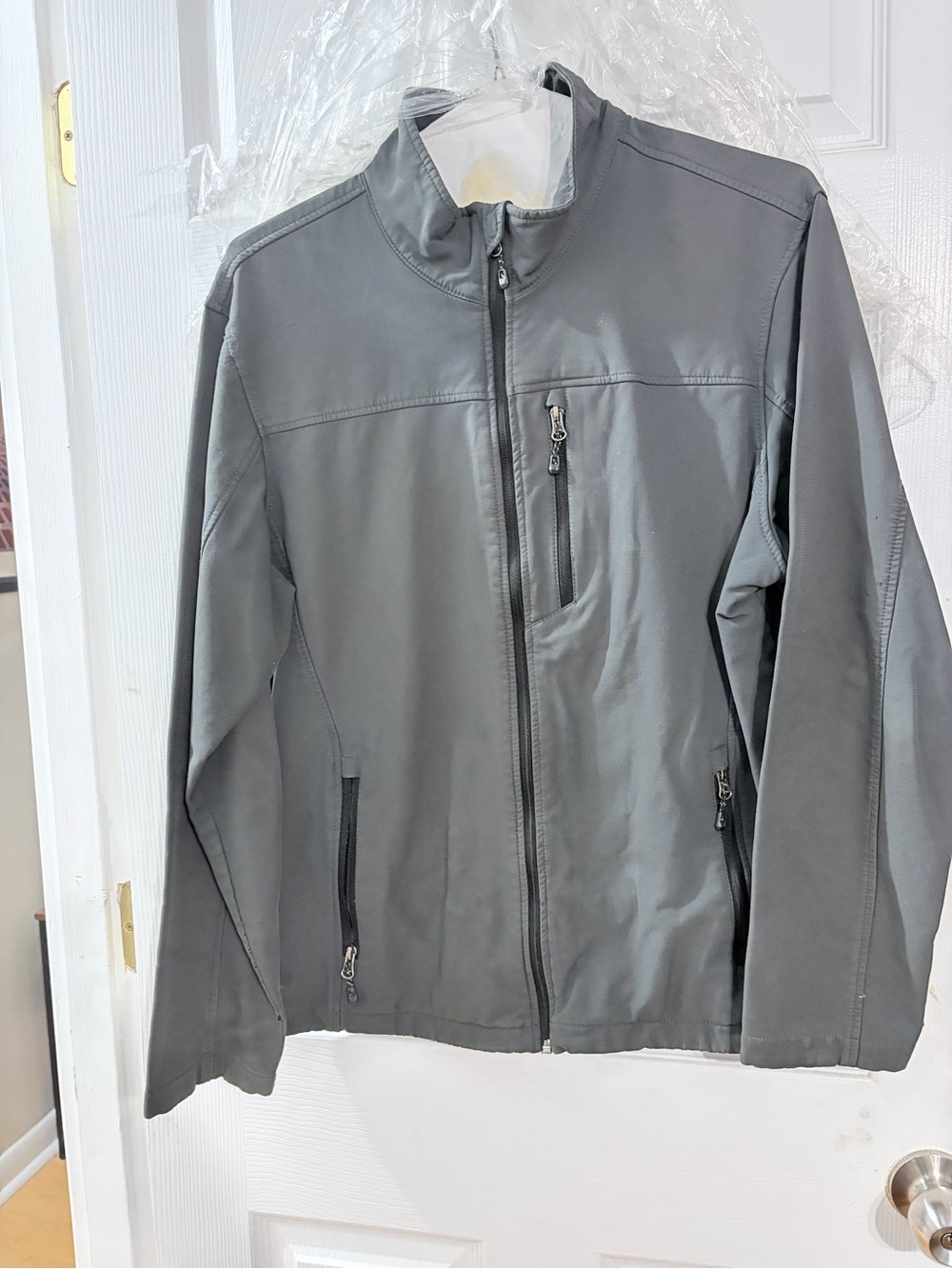 SwissTech Men’s Greystone Gray Fleece Lined Softshell Jacket L 42-44